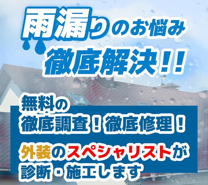 雨漏り工事、無料調査、雨漏り診断